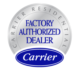 Carrier Factory Authorized Dealer logo for All Weather Heating & Cooling in Westlake, Ohio