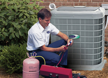 Air conditioner repair service by All Weather Heating & Cooling in Rocky River, ensuring optimal performance and efficiency.